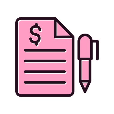 Finansal sözleşme simgesinin vektör illüstrasyonu