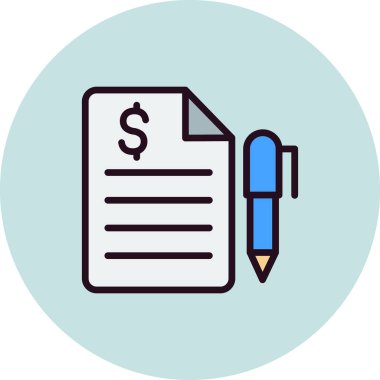 Finansal sözleşme simgesinin vektör illüstrasyonu