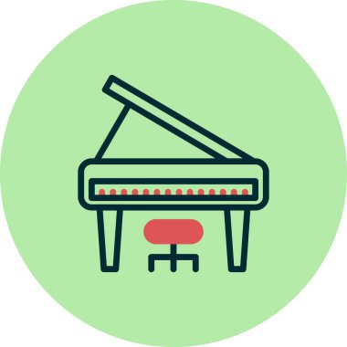 Modern Büyük Piyano ikonunun vektör illüstrasyonu