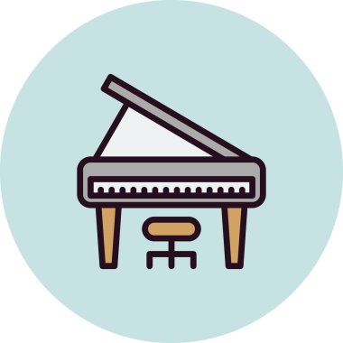 Modern Büyük Piyano ikonunun vektör illüstrasyonu