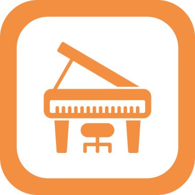 Büyük Piyano. Web simgesi basit tasarım