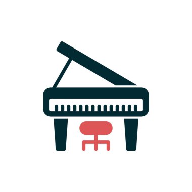 Büyük Piyano. Web simgesi basit tasarım