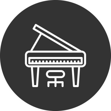 Büyük Piyano. Web simgesi basit tasarım