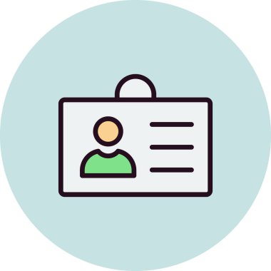 ID kart simgesi vektör illüstrasyonu 