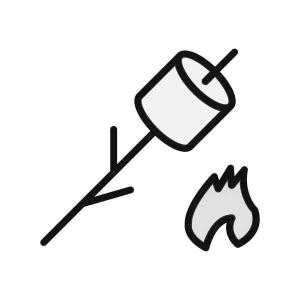 Einzigartiges Marshmallow Vektorglyphen Symbol — Stockvektor