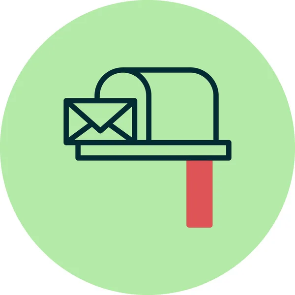 Poštovní Schránka Jednoduchý Design Webové Ikony — Stockový vektor