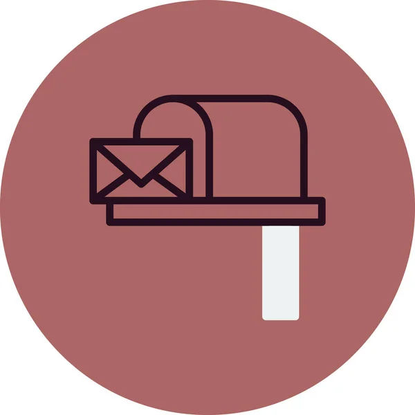 Poštovní Schránka Jednoduchý Design Webové Ikony — Stockový vektor