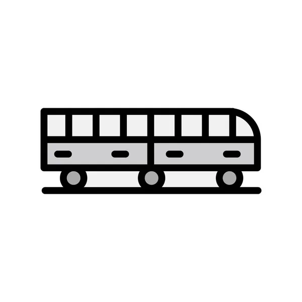 Bus Icon Vector Thin Line Sign Isolated Contour Symbol Illustration — Stock Vector