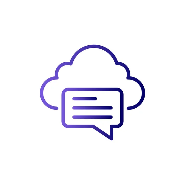 Cloud Computing Chat Bubble Storage Thinking Thin Line Icon Vector — Stockvector