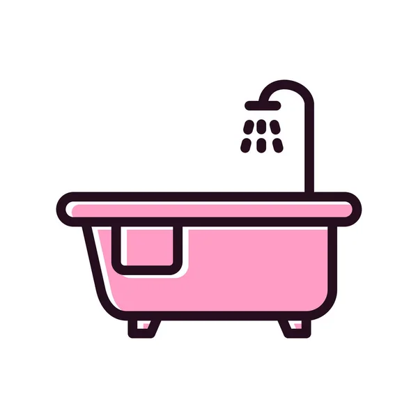 Bathtub Icon Vector Isolated White Background Towel Transparent Sign Line — Stock Vector