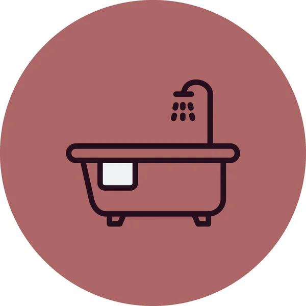 Bañera Icono Web Ilustración Simple — Vector de stock