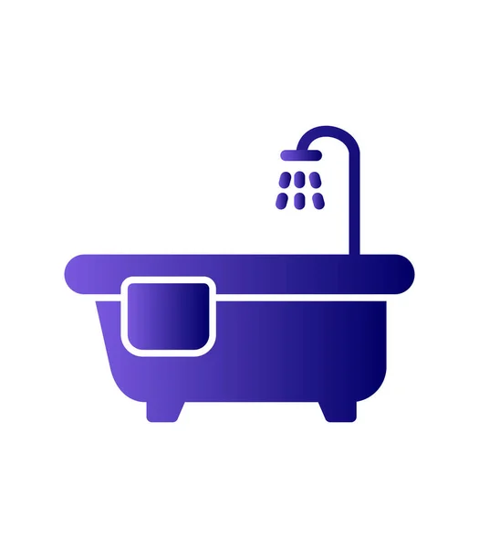 Bathtub Icon Vector Isolated White Background Shower Transparent Sign Line — Stockvector