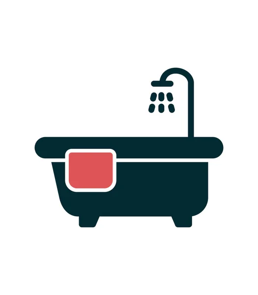 Bathtub Icon Vector Isolated White Background Shower Transparent Sign Line — Image vectorielle