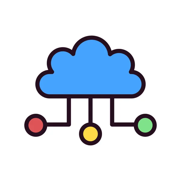 Cloud Computing Web Icoon — Stockvector