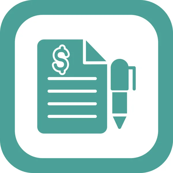 Vector Illustration Financial Contract Icon — Stock Vector