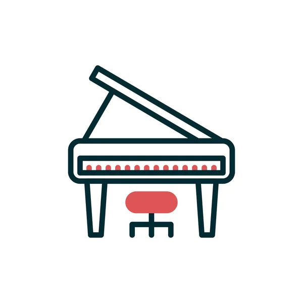Vektor Illusztrációja Modern Grand Zongora Ikon — Stock Vector