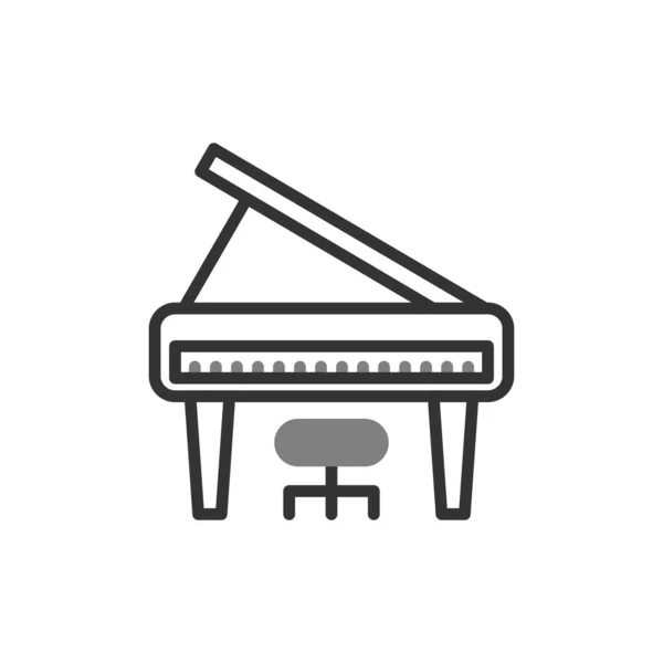 Vector Illustration Modern Grand Piano Icon — Image vectorielle