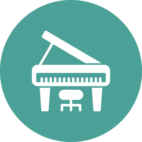 グランドピアノ ウェブアイコンシンプルなデザイン — ストックベクタ