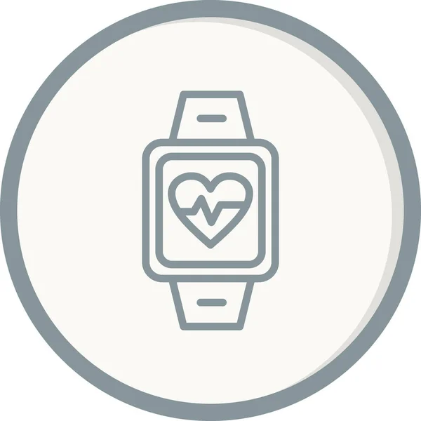 Smartwatch Vector Thin Line Icon — Stock Vector