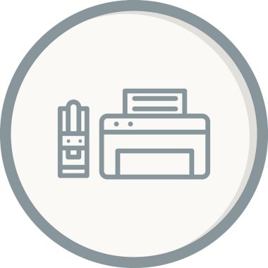 yazıcı web simgesi basit illüstrasyon 