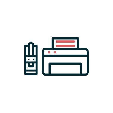 yazıcı web simgesi basit illüstrasyon 