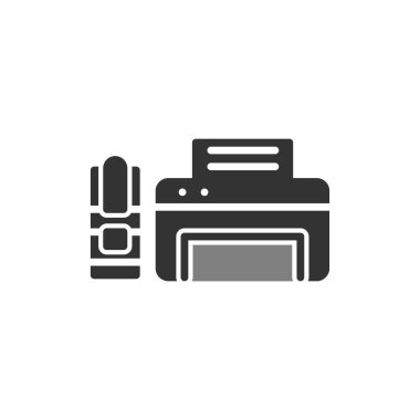 yazıcı web simgesi basit illüstrasyon 