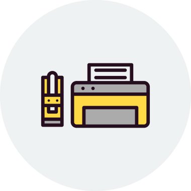 yazıcı web simgesi basit illüstrasyon 