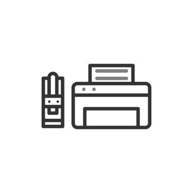 yazıcı web simgesi basit illüstrasyon 