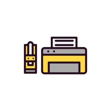 yazıcı web simgesi basit illüstrasyon 