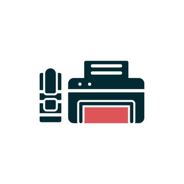 yazıcı web simgesi basit illüstrasyon 