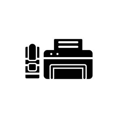 yazıcı web simgesi basit illüstrasyon 