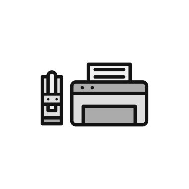 yazıcı web simgesi basit illüstrasyon 