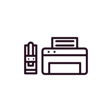 yazıcı web simgesi basit illüstrasyon 