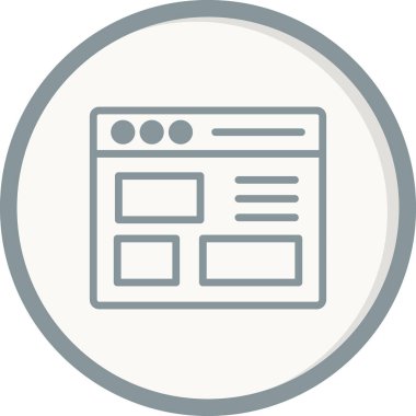 Basit web arayüzü simgesi, vektör illüstrasyonu