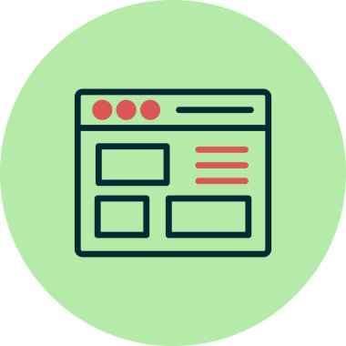 Basit web arayüzü simgesi, vektör illüstrasyonu