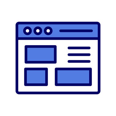 Basit web arayüzü simgesi, vektör illüstrasyonu