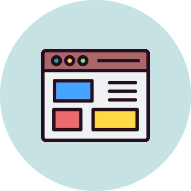 Basit web arayüzü simgesi, vektör illüstrasyonu