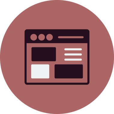 Basit web arayüzü simgesi, vektör illüstrasyonu