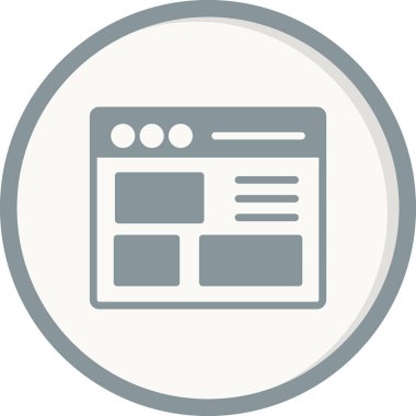 Basit web arayüzü simgesi, vektör illüstrasyonu