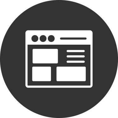 Basit web arayüzü simgesi, vektör illüstrasyonu