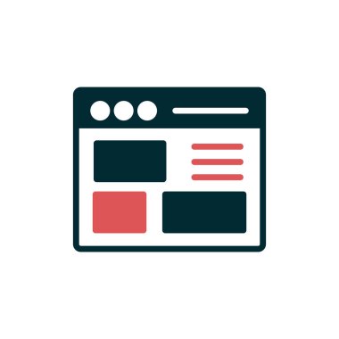 Basit web arayüzü simgesi, vektör illüstrasyonu