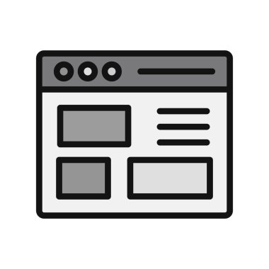 Basit web arayüzü simgesi, vektör illüstrasyonu