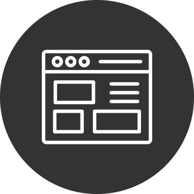 Basit web arayüzü simgesi, vektör illüstrasyonu