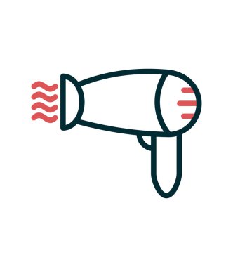 Saç kurutma makinesi ikonu. Basit resimleme