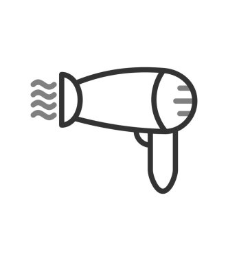 Saç kurutma makinesi ikonu. Basit resimleme