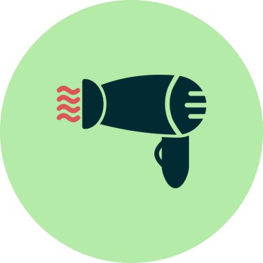 Saç kurutma makinesi ikonu. Basit resimleme