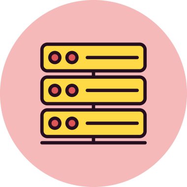 data sunucusu basit simge, vektör illüstrasyonu