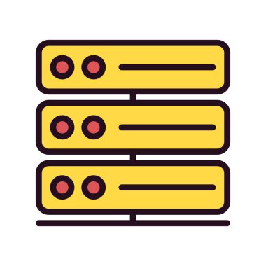 data sunucusu basit simge, vektör illüstrasyonu