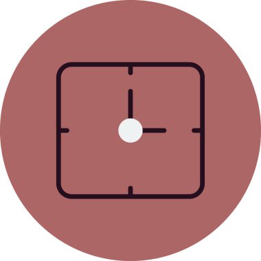 Kare saat simgesinin vektör illüstrasyonu