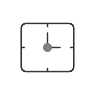 Kare saat simgesinin vektör illüstrasyonu